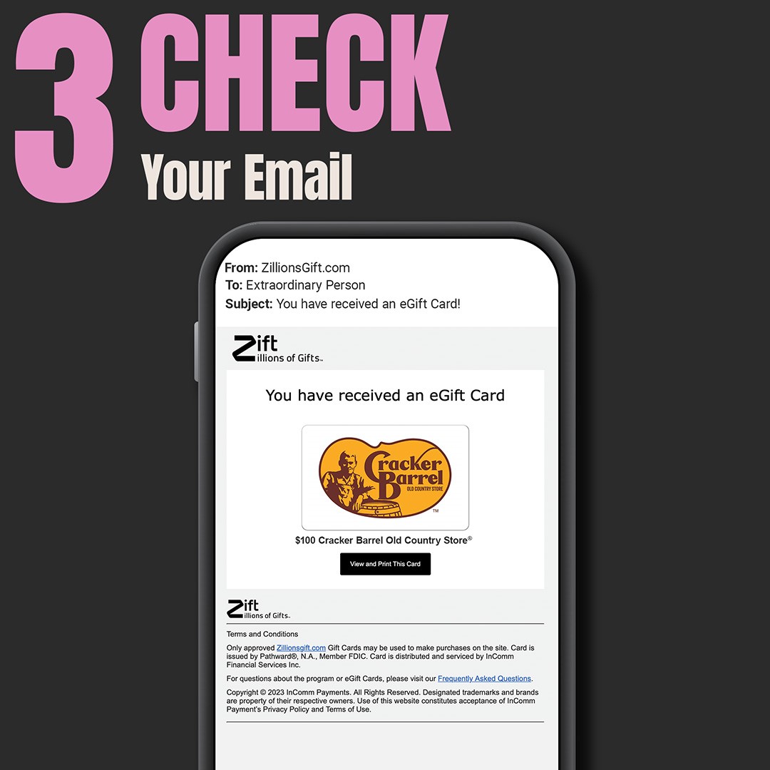 Zift Zillions of Gifts – Have Fun! $25 Gift Card (Email Delivery